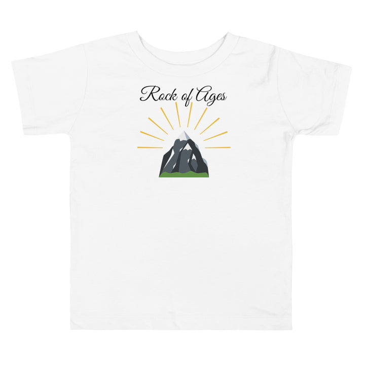 The Rock of Ages. Gospel song graphic t shirt for toddlers and kids.