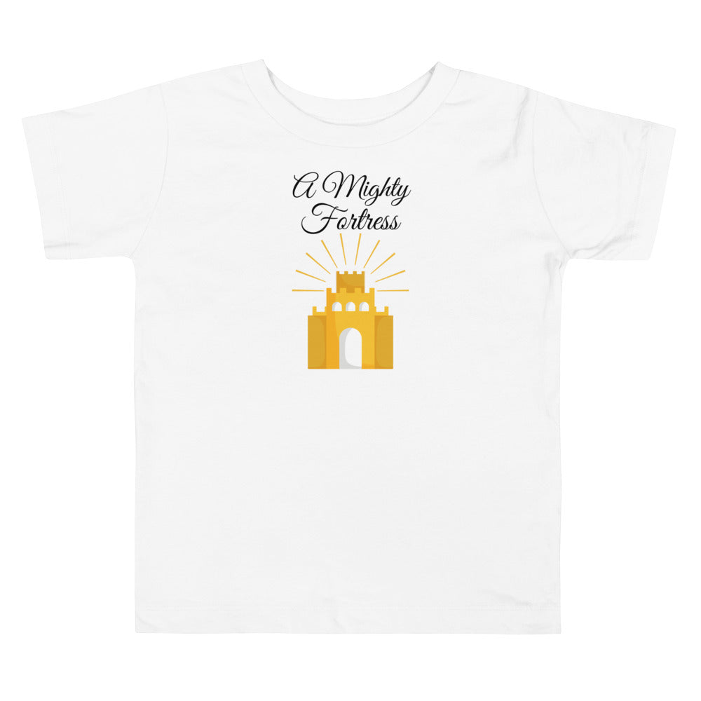 Mighty Fortress. Gospel song graphic t shirt for toddlers and kids.