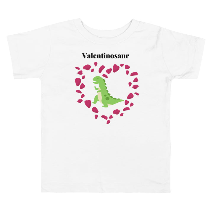 Valentinosaur. Valentine's Day short sleeve t-shirt for toddler and kids. - TeesForToddlersandKids -  t-shirt - holidays, Love - valentines-day-short-sleeve-t-shirt-valentinosaur-1