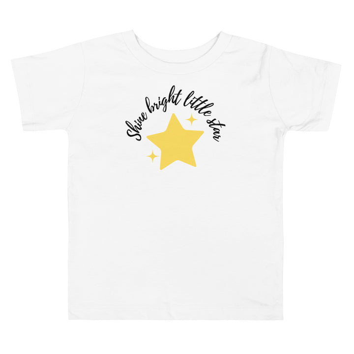 Shine bright little star. Yellow star. Toddler and Kids Short Sleeve Tee - TeesForToddlersandKids -  t-shirt - seasons, summer - shine-bright-little-star-in-yellow-toddler-and-kids-short-sleeve-tee
