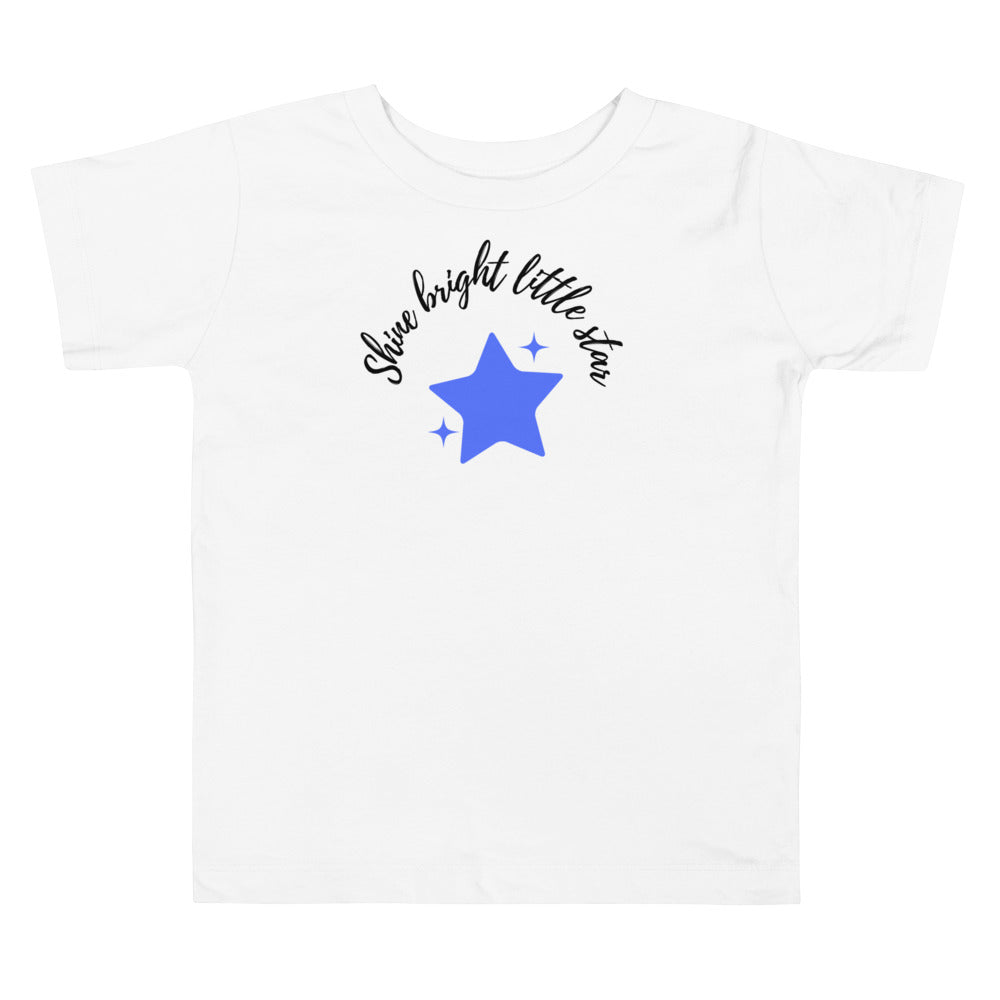 Shine bright little star. Blue star. Short sleeve t shirt for toddler and kids. - TeesForToddlersandKids -  t-shirt - seasons, summer - shine-bright-little-star-blue-star-toddler-and-kids-short-sleeve-tee