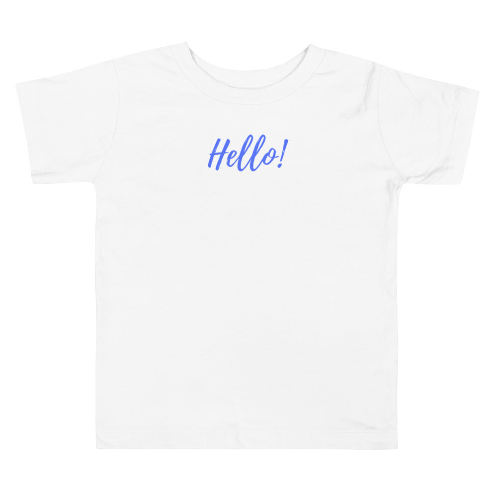 Hello! Short sleeve t shirt for toddler and kids. - TeesForToddlersandKids -  t-shirt - seasons, summer - hello-toddler-and-kids-short-sleeve-tee