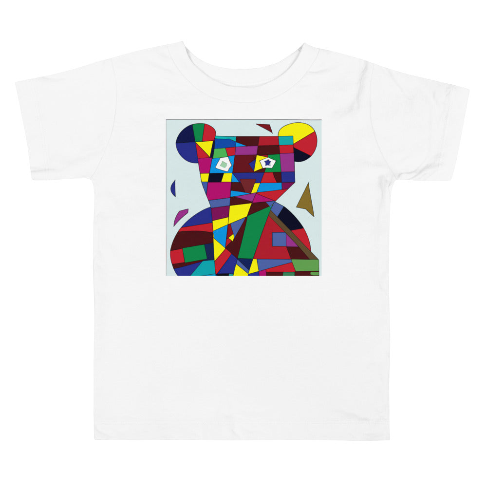 Teddy Cube. Short Sleeve T-shirt for Toddler and Kids - TeesForToddlersandKids -  t-shirt - seasons, summer, surf - a-teddy-bear-in-cubism-style-short-sleeve-t-shirt-for-toddler-and-kids