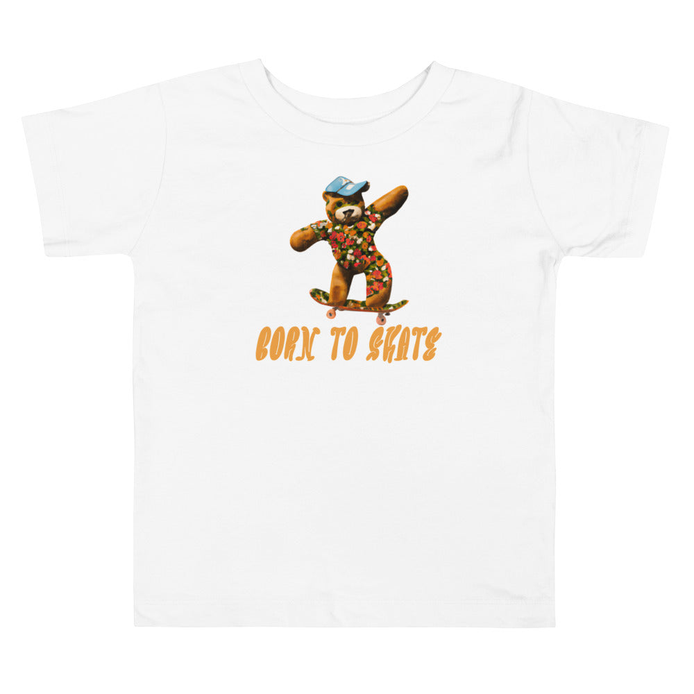 Born To Skate. Short Sleeve T-shirt for Toddler and Kids - TeesForToddlersandKids -  t-shirt - seasons, summer, surf - born-to-skate-short-sleeve-t-shirt-for-toddler-and-kids