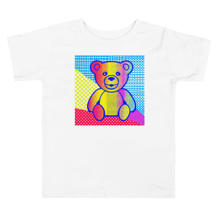 Pop Art Teddy. Short Sleeve T-shirt for Toddler and Kids - TeesForToddlersandKids -  t-shirt - seasons, summer, surf - pop-art-teddy-short-sleeve-t-shirt-for-toddler-and-kids