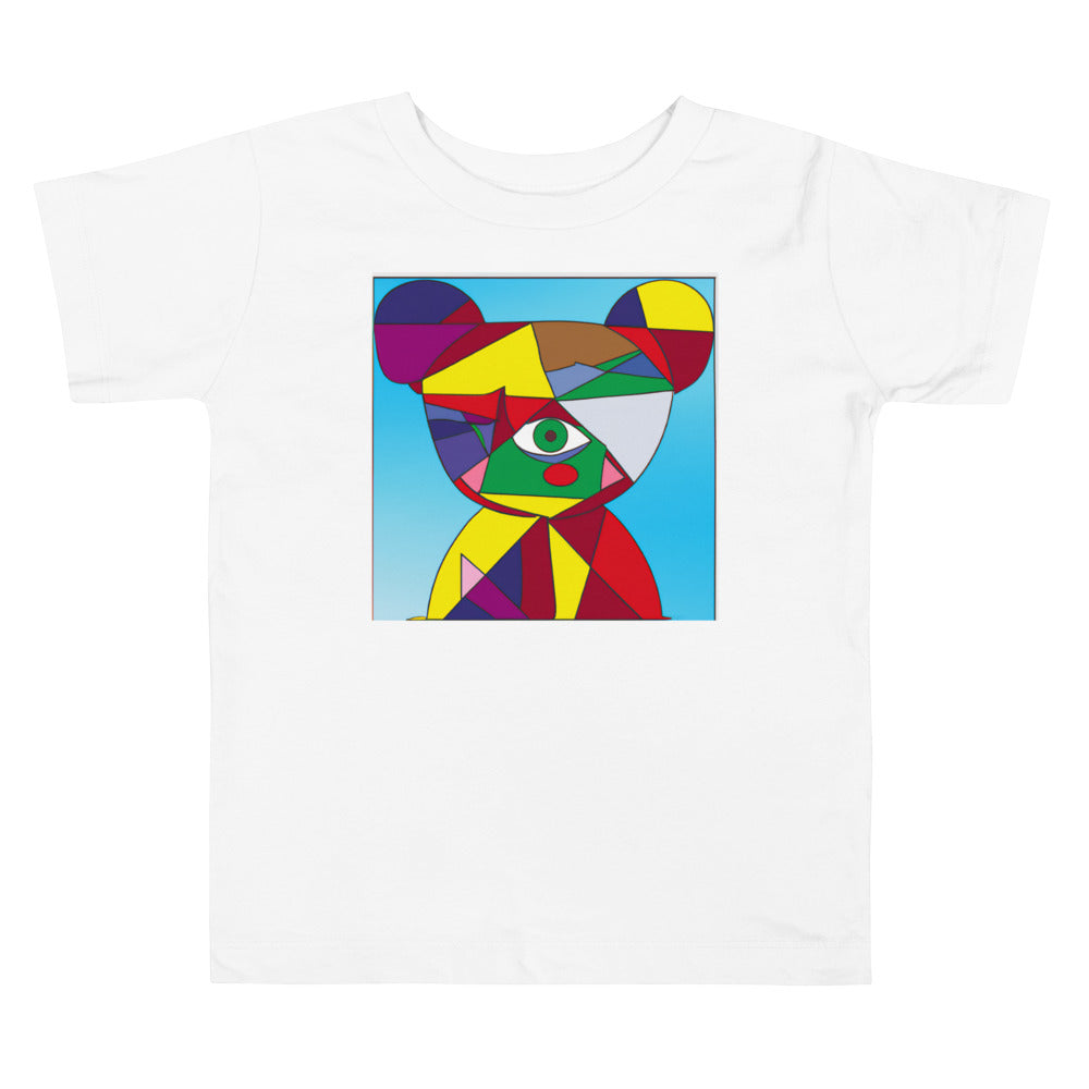 Teddy Cube 2. Short Sleeve T-shirt for Toddler and Kids - TeesForToddlersandKids -  t-shirt - seasons, summer, surf - teddy-bear-in-cubism-style-2-short-sleeve-t-shirt-for-toddler-and-kids