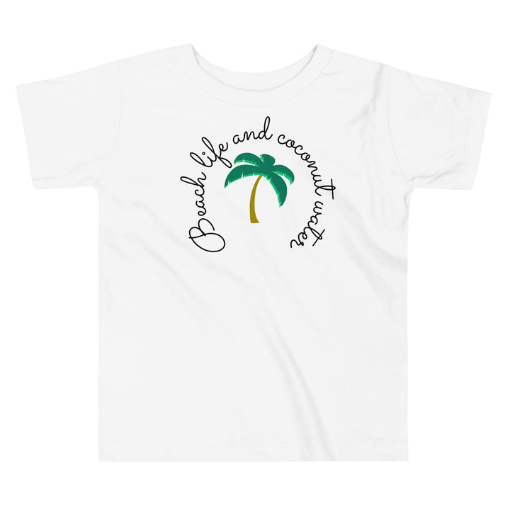 Beach life and coconut water. Beach tshirt for toddlers and kids.