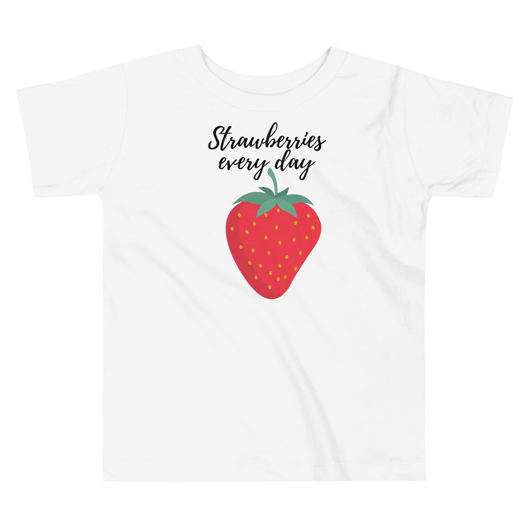 Strawberry tshirt. Strawberries every day. Nutrition tshirt. Summer shirts for toddler and kids.