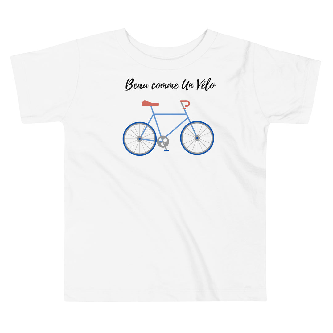 Bon comme un velo | Bike toddler tshirt | Bicycle toddler tshirt | Birthday party theme | Toddler gift. Summer tshirts for toddlers and kids.