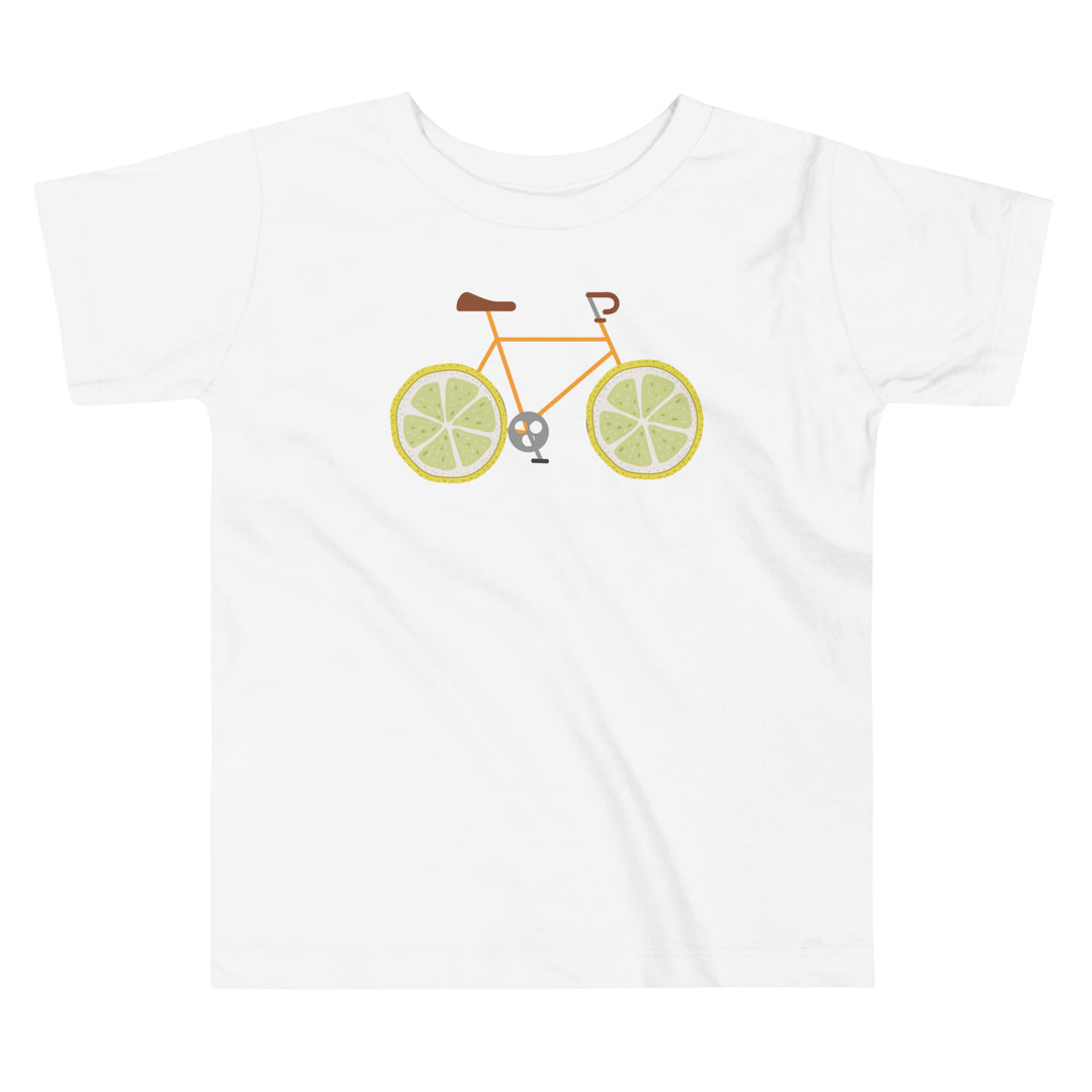 Lime bike. Lemon bike. Tshirts for toddlers and kids. Summer vacation.