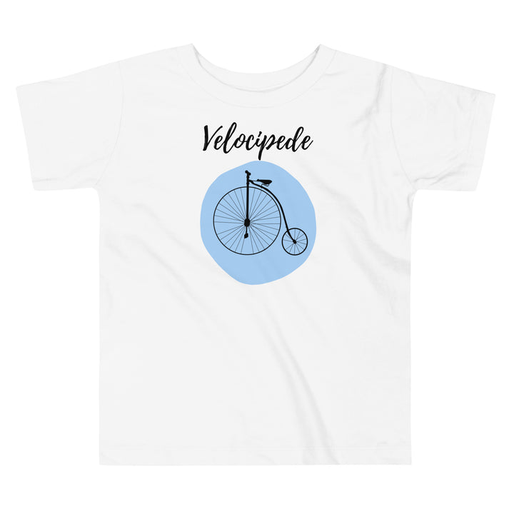 Velocipede in baby blue| Kids Velocipede T-shirt | Toddler Bike Tee | Old-Fashioned Bicycle Shirt | Baby Blue Bike Top | Vintage Kids T-shirt | Toddler Biking Adventure