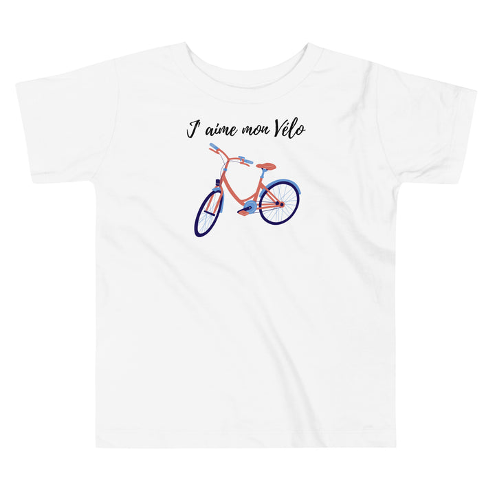 J'aime mon Vélo | Kids Bike T-shirt | Toddler Bicycle Tee | J'aime Mon Vélo Shirt | Red and Blue Bike Graphic Kids Top | Toddler Adventure Gift | Summer Kids T-shirt | Toddlers Gifts