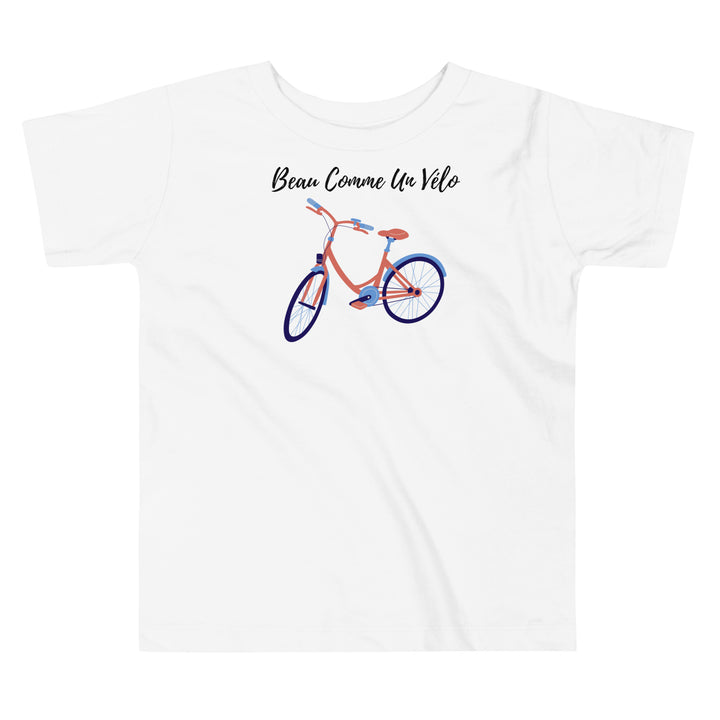 Beau Comme Un | Vélo Kids Bike T-shirt | Toddler Bicycle Tee | Beau Comme Un Vélo Shirt | Red and Blue Bike Graphic Kids Top | Toddler Adventure Gift | Summer Kids T-shirt | Toddler gifts