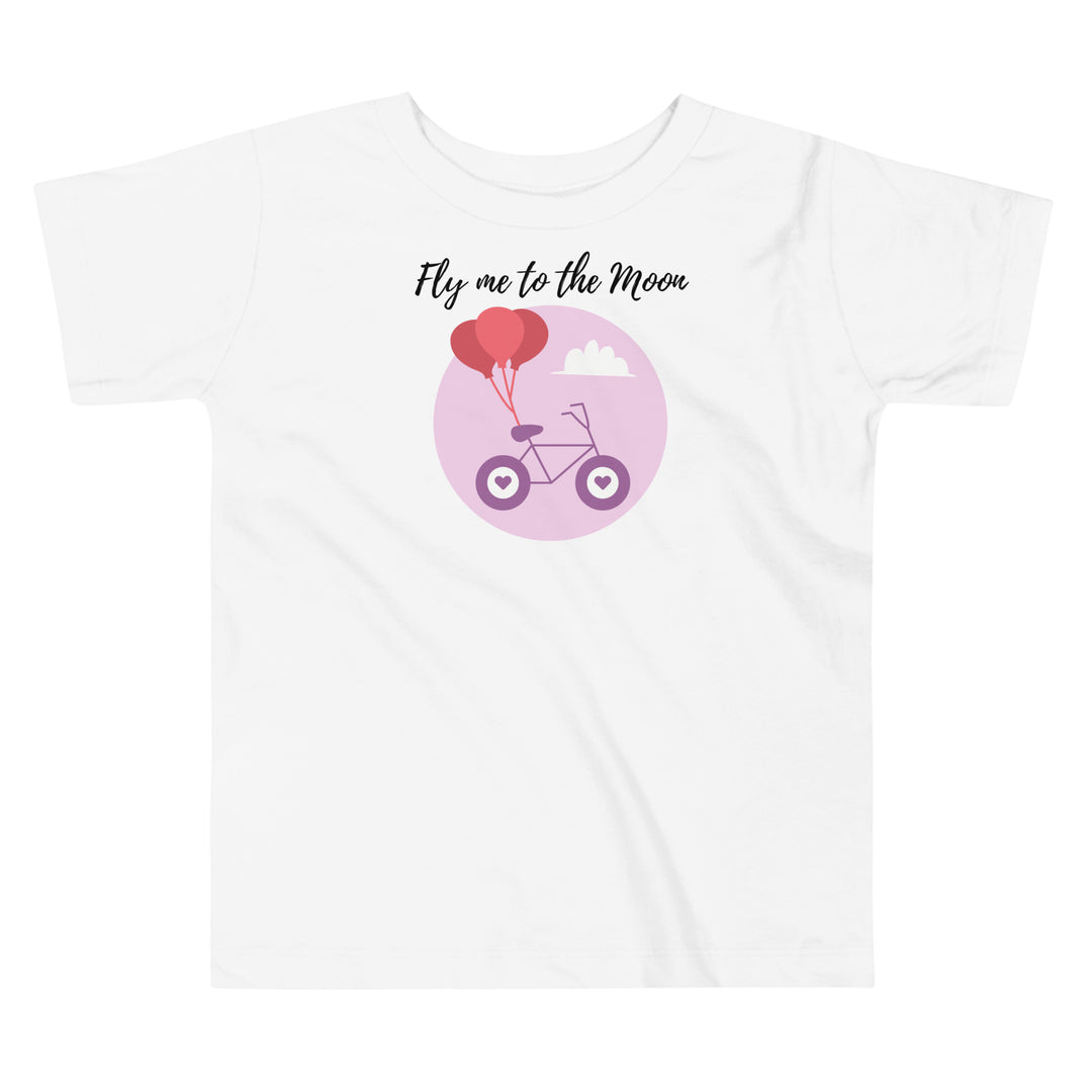 Fly me to to the moon | Kids Bike T-shirt | Toddler Bicycle Tee | Fly Me to the Moon Shirt | Bike with Balloons Graphic Kids Top | Toddler Adventure Gift | Summer Kids T-shirt |Toddlers Gifts