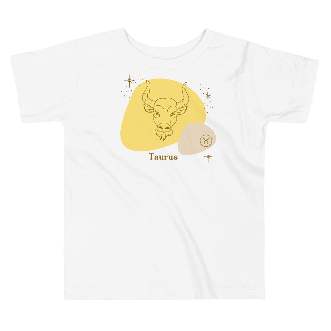 Taurus in Yellow | Gift for toddler | Birthday toddler | Birthday zodiac gifts | Star sign | Horoscope Toddler T-shirt | Birthday kids’ gift |Birthday sign kids