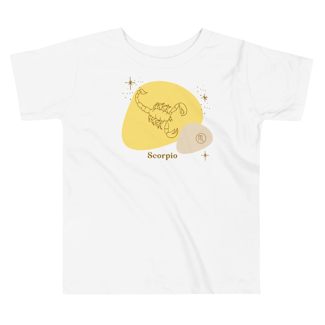 Scorpio in Yellow | Gift for toddler | Birthday toddler | Birthday zodiac gifts | Birthday month gift | Horoscope Toddler T-shirt | Birthday kids’ gift | Birthday sign kids