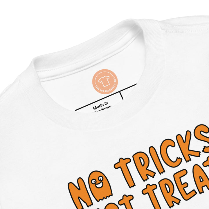 No Tricks Just Treats Ghost Letters.          Halloween shirt toddler. Trick or treat shirt for toddlers. Spooky season. Fall shirt kids.