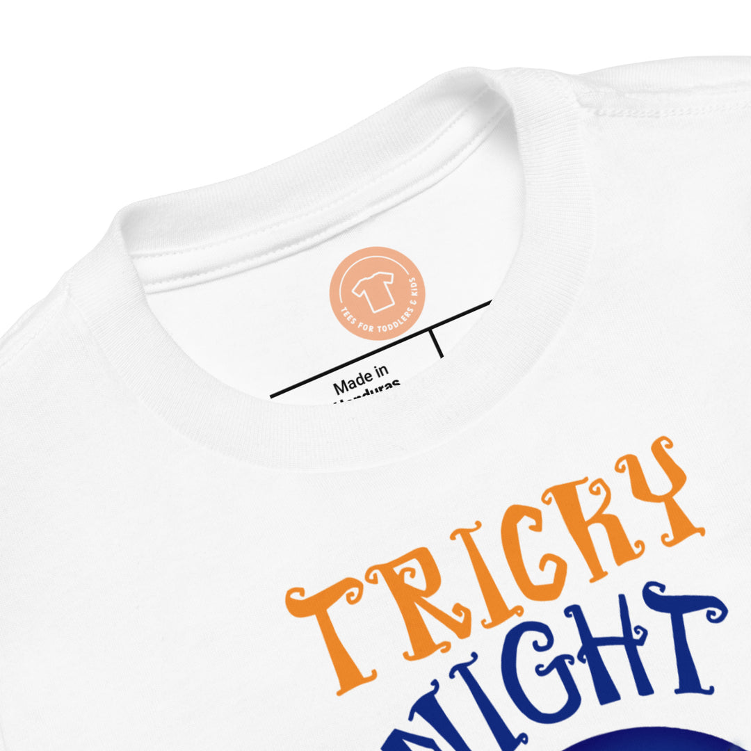 Tricky Night Blue Spider.          Halloween shirt toddler. Trick or treat shirt for toddlers. Spooky season. Fall shirt kids.