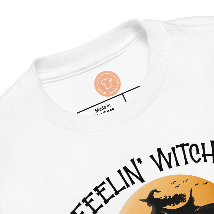 Feelin' Witchy Flying Witch Host House.          Halloween shirt toddler. Trick or treat shirt for toddlers. Spooky season. Fall shirt kids.