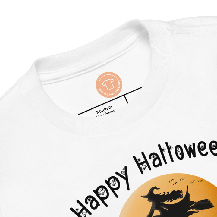 Happy Halloween Flying Witch And Ghost House.          Halloween shirt toddler. Trick or treat shirt for toddlers. Spooky season. Fall shirt kids.