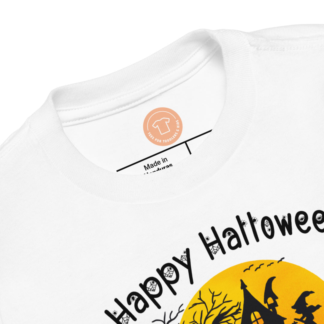 Happy Halloween Ghost House And Scary Trees.          Halloween shirt toddler. Trick or treat shirt for toddlers. Spooky season. Fall shirt kids.