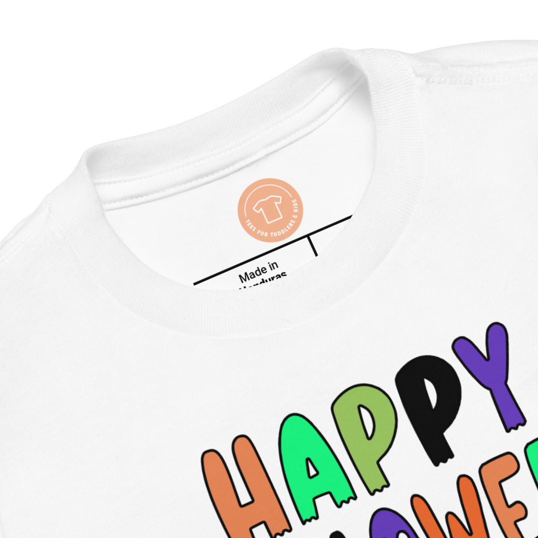 Happy Halloween Outlined Letters With Cute Ghost.          Halloween shirt toddler. Trick or treat shirt for toddlers. Spooky season. Fall shirt kids.