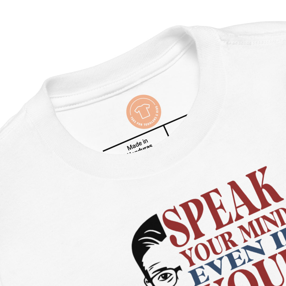 Speak Your Mind Even Ig Rbg Navy Red. Girl power t-shirts for Toddlers and Kids.
