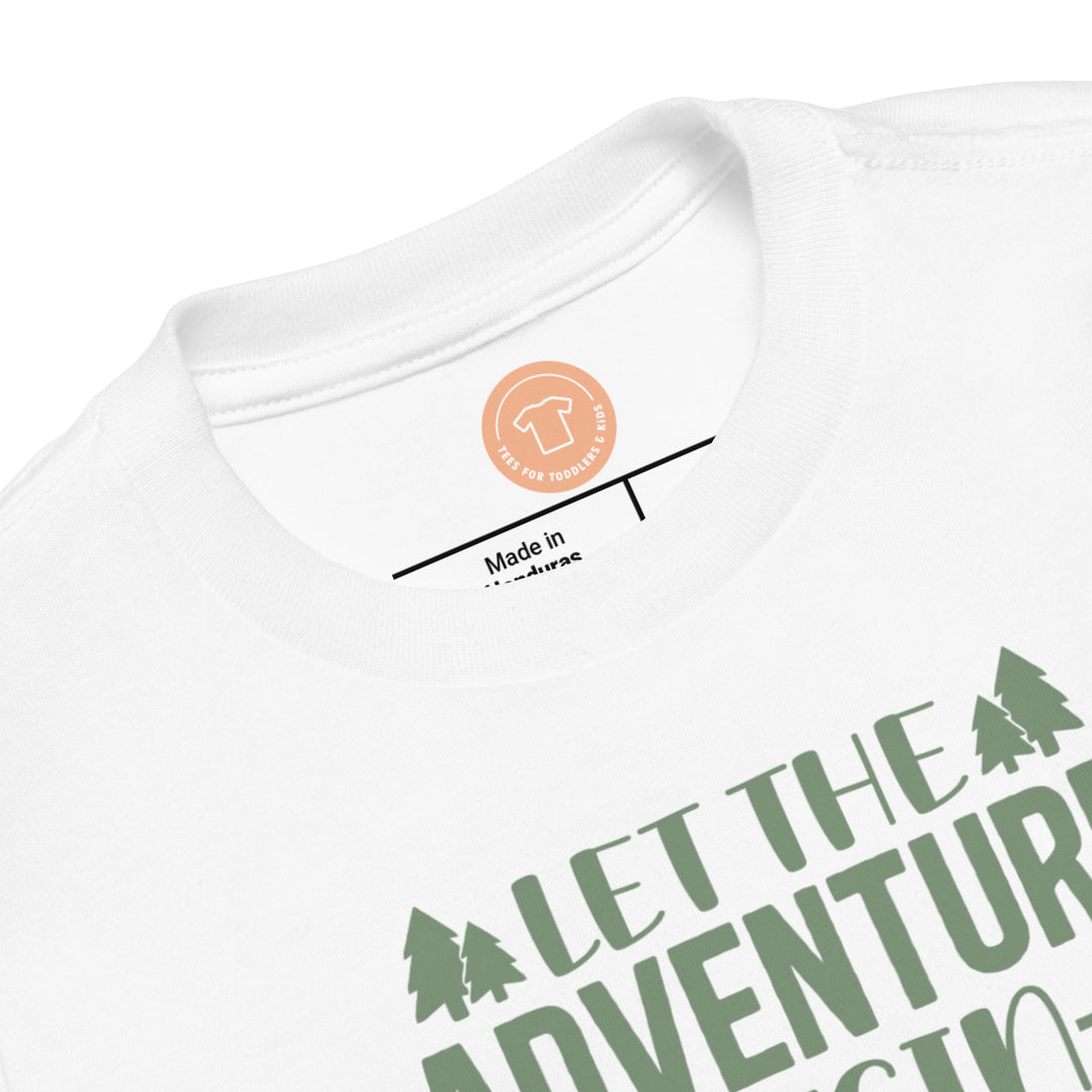 Let The Adventure Begin Loden Frost Yellow. Short Sleeve T Shirt For Toddler And Kids. - TeesForToddlersandKids -  t-shirt - camping - let-the-adventure-begin-loden-frost-yellow-short-sleeve-t-shirt-for-toddler-and-kids