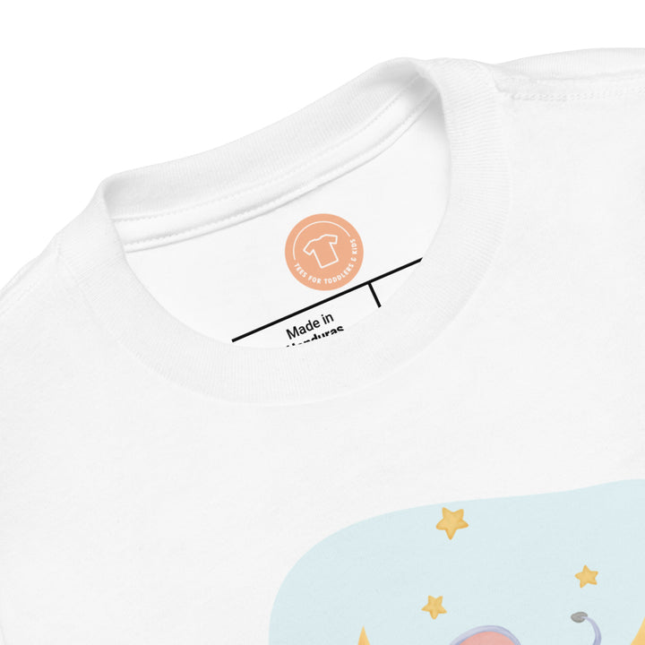 Baby Elephant Sleep On Moon. Short Sleeve T-shirt For Toddler And Kids. - TeesForToddlersandKids -  t-shirt - sleep - baby-elephant-sleep-on-moon-short-sleeve-t-shirt-for-toddler-and-kids