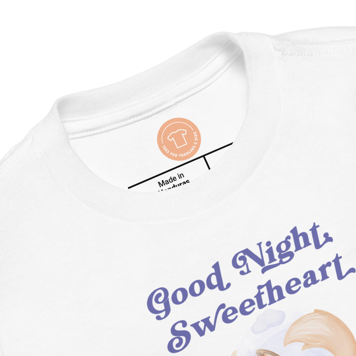 Good Night Sweetheart Sleeping Fox. Short Sleeve T-shirt For Toddler And Kids. - TeesForToddlersandKids -  t-shirt - sleep - good-night-sweetheart-sleeping-fox-short-sleeve-t-shirt-for-toddler-and-kids