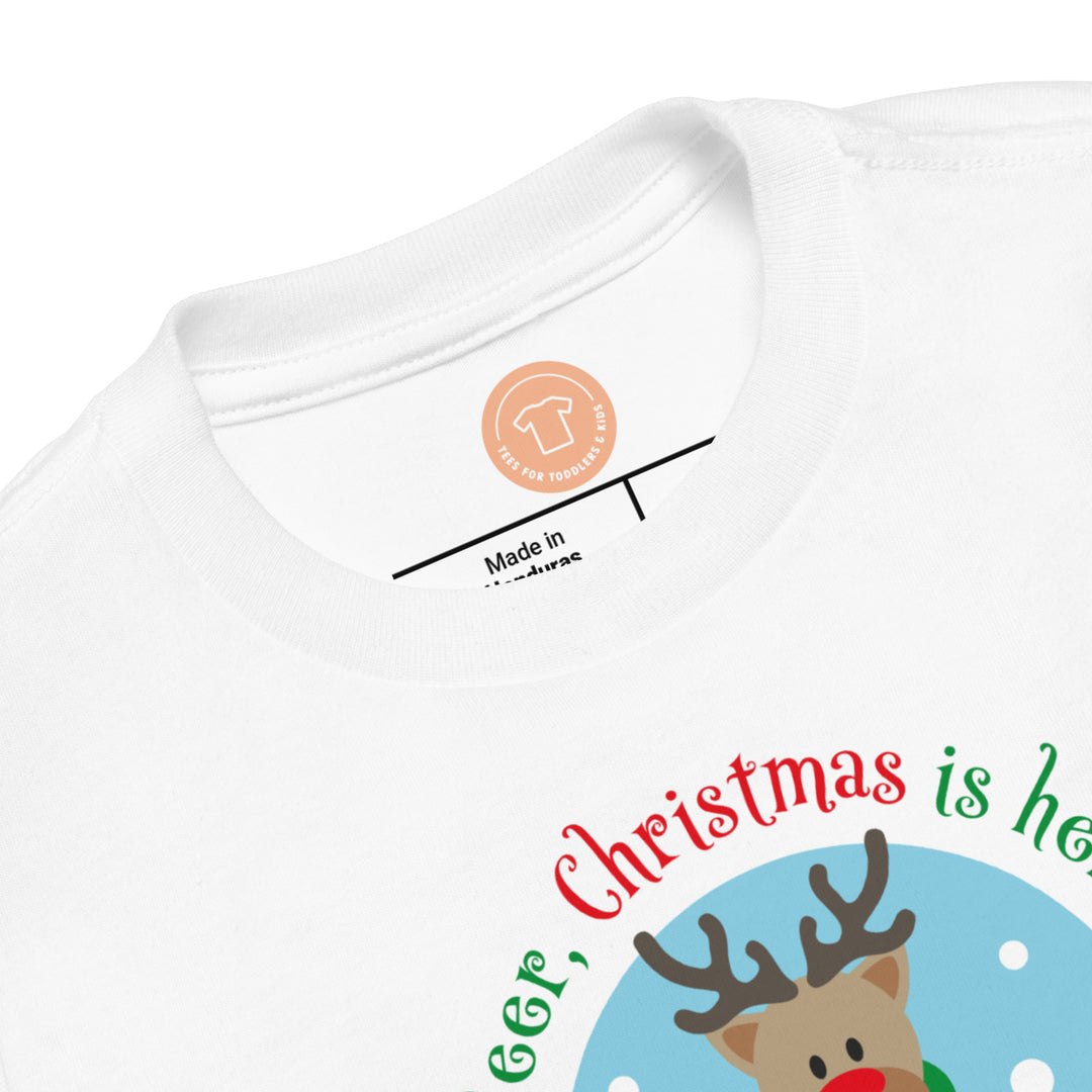 Oh, Deer, Christmas Is Here... Short Sleeve T Shirts For Toddlers And Kids. - TeesForToddlersandKids -  t-shirt - christmas, holidays - oh-deer-christmas-is-here-short-sleeve-t-shirts-for-toddlers-and-kids