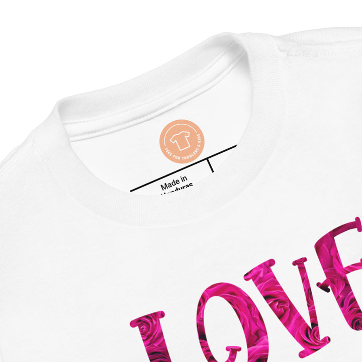 Love Pink Roses. Short Sleeve T Shirt For Toddler And Kids. - TeesForToddlersandKids -  t-shirt - holidays, Love - love-pink-roses-short-sleeve-t-shirt-for-toddler-and-kids
