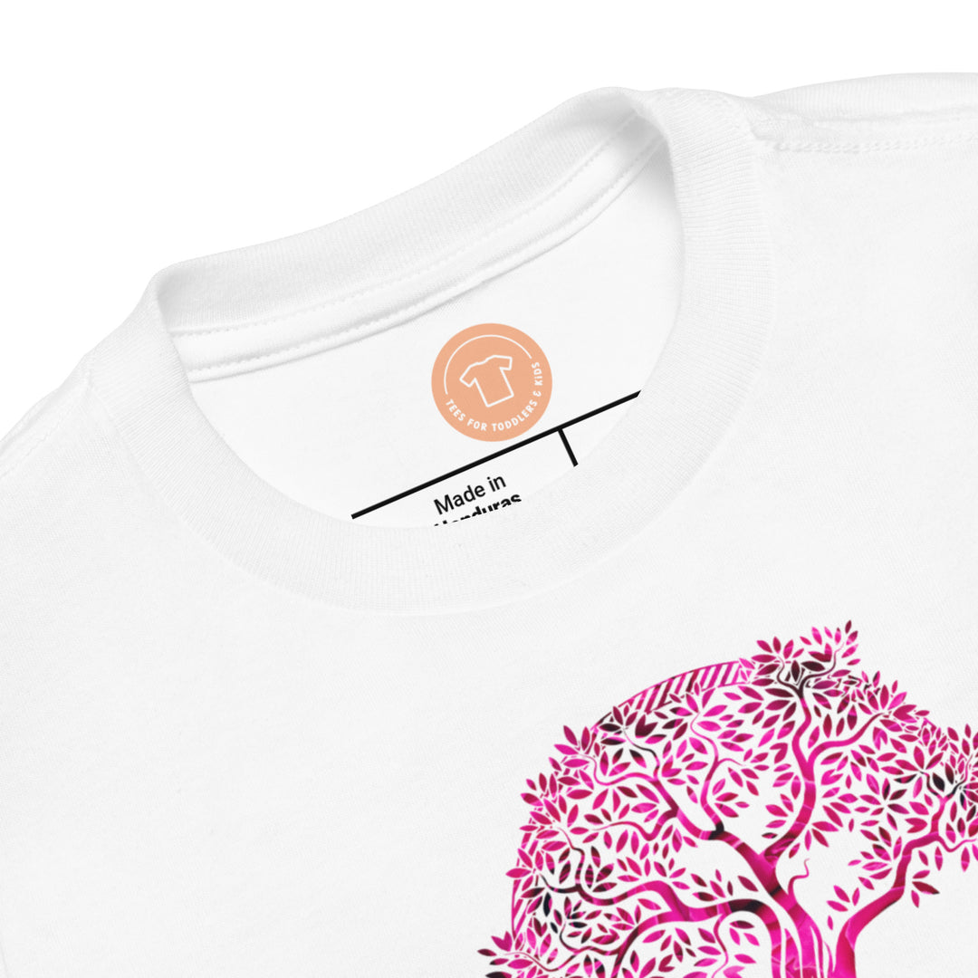 Love Grows Here Very Pink Circle Tree Pink Roses. Short Sleeve T Shirt For Toddler And Kids. - TeesForToddlersandKids -  t-shirt - holidays, Love - love-growns-here-very-pink-circle-tree-pink-roses-short-sleeve-t-shirt-for-toddler-and-kids