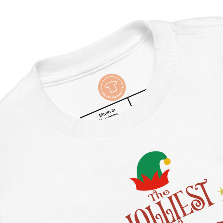 The Jolliest And Funniest Of Elves. Short Sleeve T Shirts For Toddlers And Kids. - TeesForToddlersandKids -  t-shirt - christmas, holidays - the-jolliest-and-funniest-of-elves-short-sleeve-t-shirts-for-toddlers-and-kids