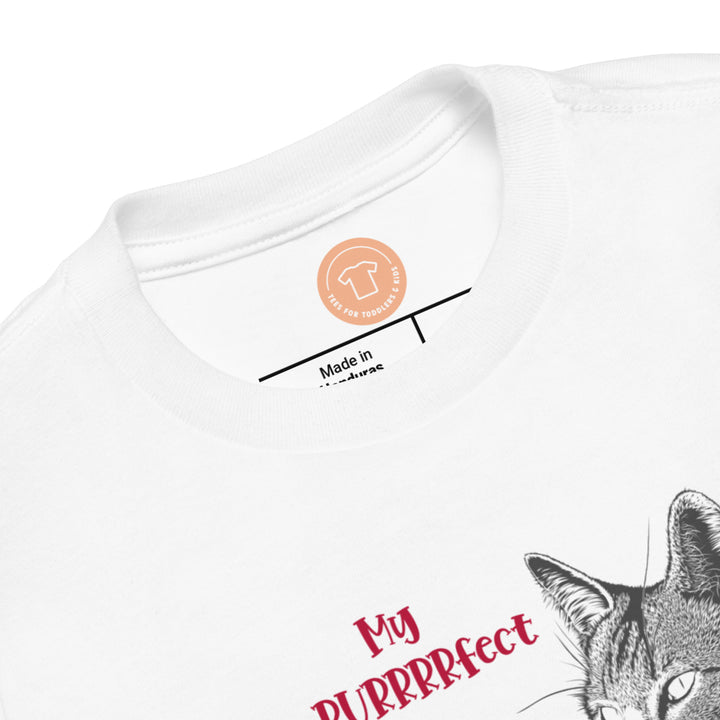 my purrfect little valentine cat text wrap. Short sleeve t shirt for toddler and kids. - TeesForToddlersandKids -  t-shirt - holidays, Love - my-purrfect-little-valentine-cat-text-wrap-short-sleeve-t-shirt-for-toddler-and-kids