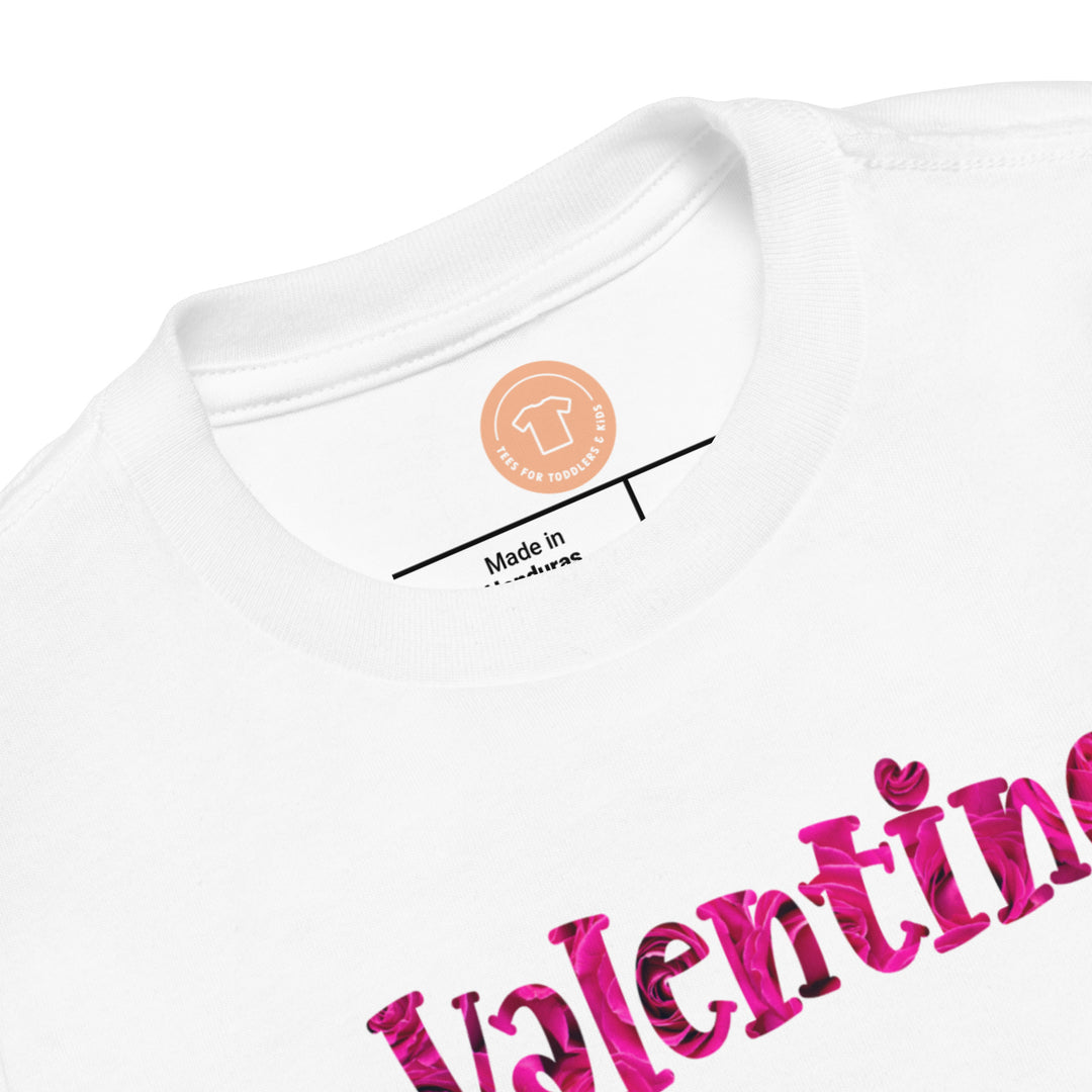 Valentine Letters Pink Roses. Short Sleeve T Shirt For Toddler And Kids. - TeesForToddlersandKids -  t-shirt - holidays, Love - valentine-letters-pink-roses-short-sleeve-t-shirt-for-toddler-and-kids