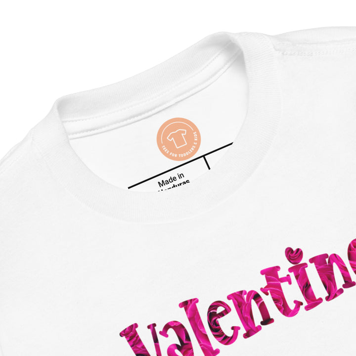 Valentine Letters Pink Roses. Short Sleeve T Shirt For Toddler And Kids. - TeesForToddlersandKids -  t-shirt - holidays, Love - valentine-letters-pink-roses-short-sleeve-t-shirt-for-toddler-and-kids