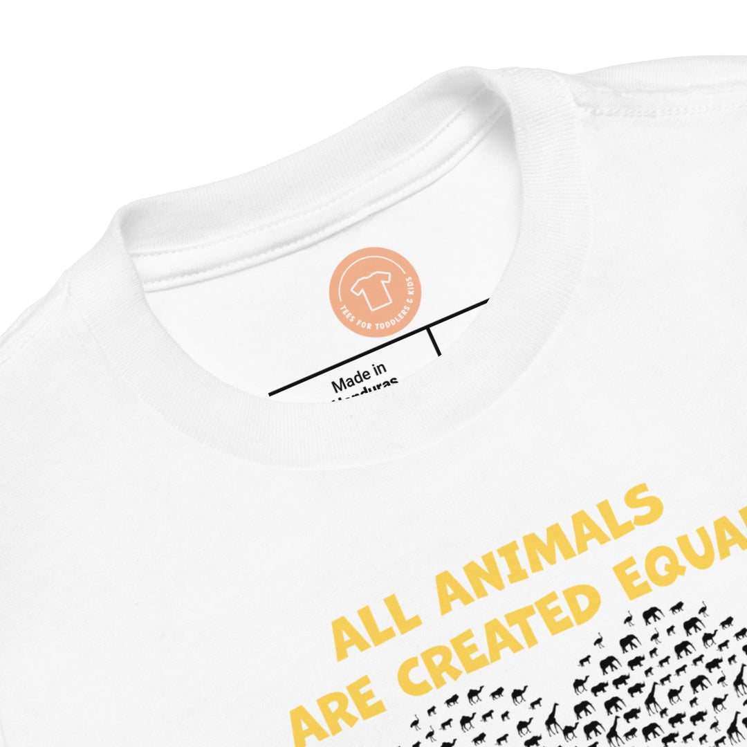 All Animals Are Created Equal. Short Sleeve T Shirt For Toddler And Kids. - TeesForToddlersandKids -  t-shirt - seasons, spring, summer - all-animals-are-crated-equal-short-sleeve-t-shirt-for-toddler-and-kids