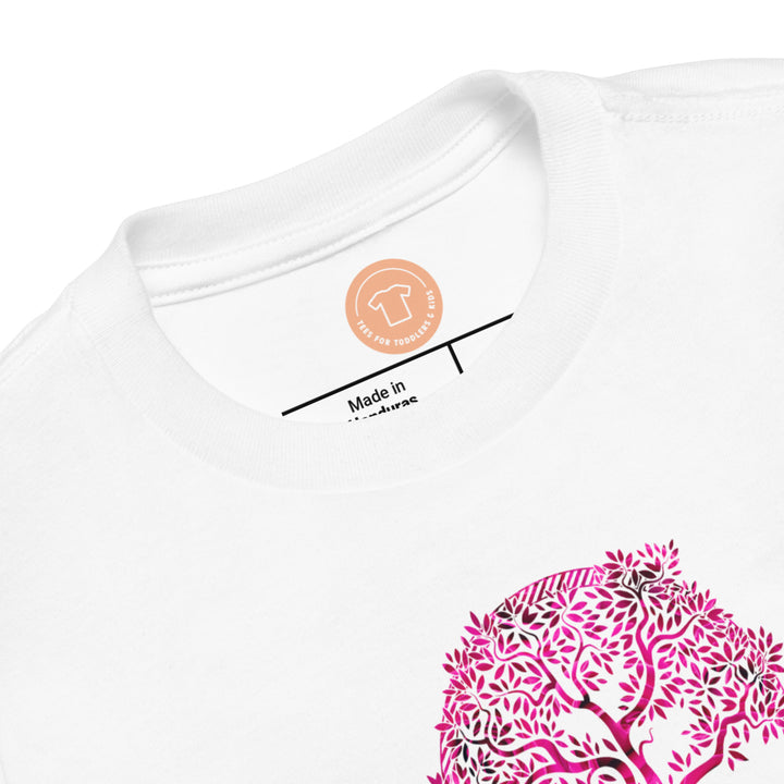 Circle Tree Pink Roses. Short Sleeve T Shirt For Toddler And Kids. - TeesForToddlersandKids -  t-shirt - seasons, summer - circle-tree-pink-roses-short-sleeve-t-shirt-for-toddler-and-kids
