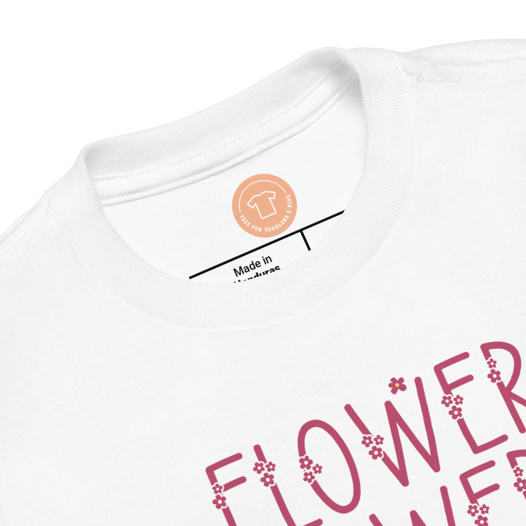 Flower Power With Flowers. Short Sleeve T Shirt For Toddler And Kids. - TeesForToddlersandKids -  t-shirt - seasons, summer - flower-power-with-flowers-short-sleeve-t-shirt-for-toddler-and-kids