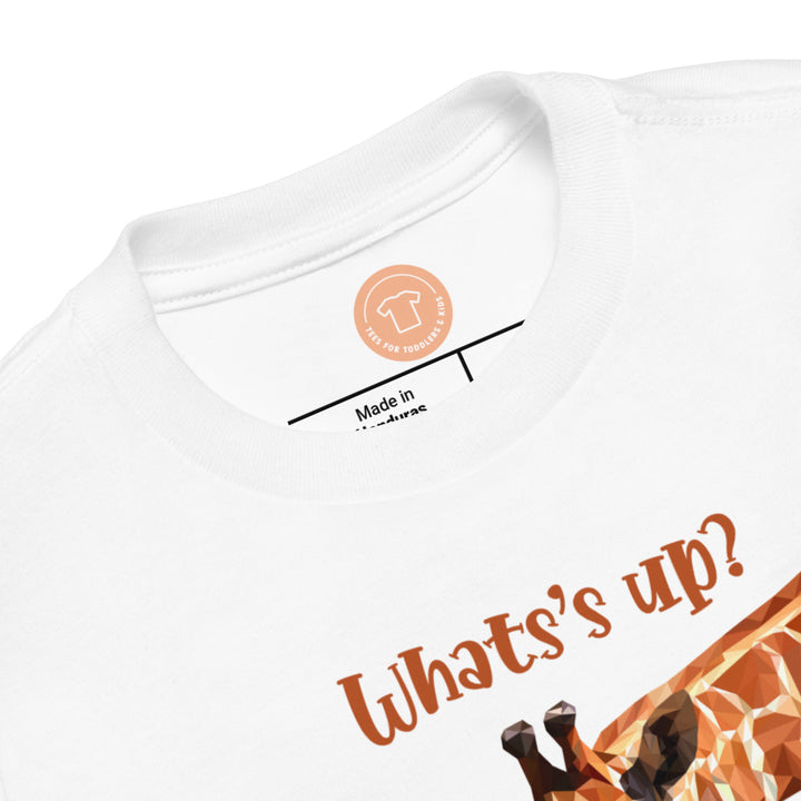 What's Up Giraffe Brown. Short Sleeve T Shirt For Toddler And Kids. - TeesForToddlersandKids -  t-shirt - seasons, summer - whats-up-giraffe-brown-short-sleeve-t-shirt-for-toddler-and-kids