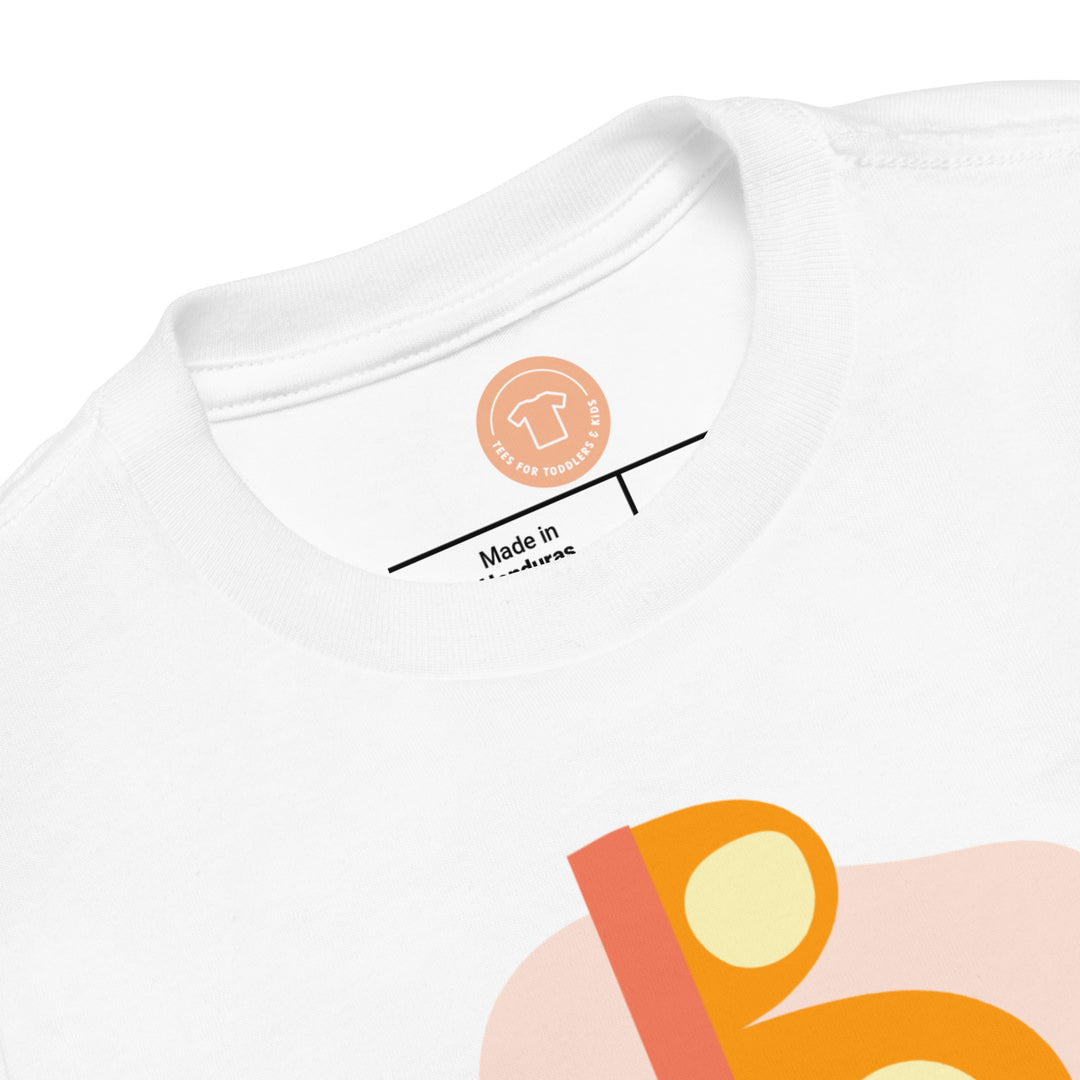 B Orange And Pink. Short Sleeve T-shirt For Toddler And Kids.
