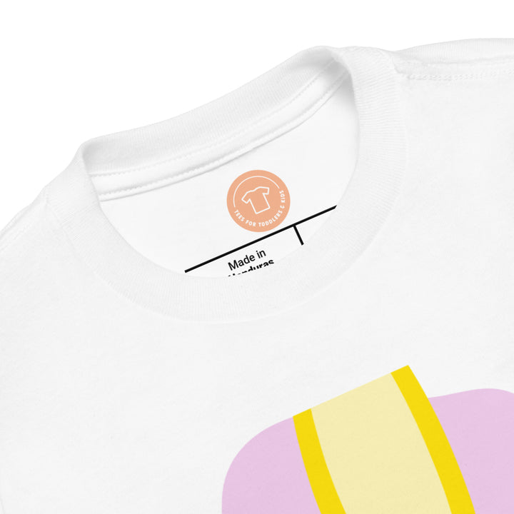 U Letter Alphabet Yellow Lavender. Short Sleeve T-shirt For Toddler And Kids.