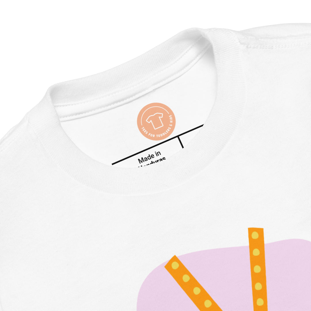 V Letter Alphaet Orange Pink. Short Sleeve T-shirt For Toddler And Kids.