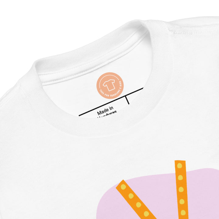 V Letter Alphaet Orange Pink. Short Sleeve T-shirt For Toddler And Kids.