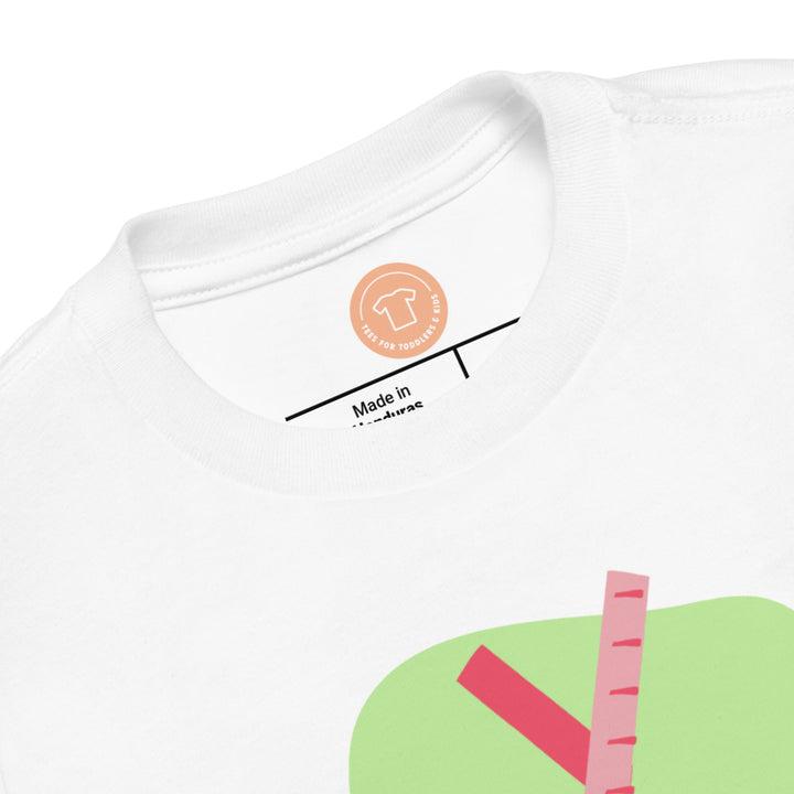 Y Letter Alphabet Raspberry Lime Green. Short Sleeve T-shirt For Toddler And Kids.