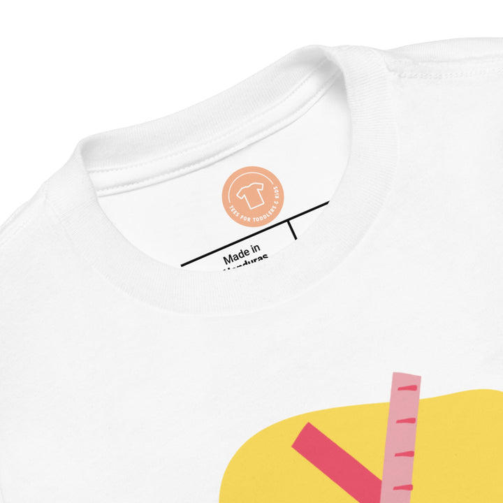 Y Letter Alphabet Raspberry Warm Yellow. Short Sleeve T-shirt For Toddler And Kids.