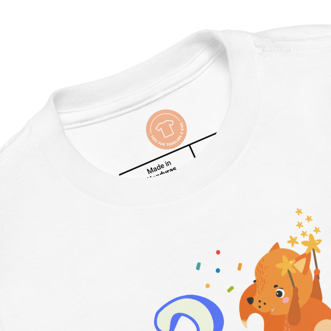 3 Year Birthday Cute Fox Blue. Short Sleeve T Shirt For Toddler And Kids. - TeesForToddlersandKids -  t-shirt - birthday - 3-year-birthday-cute-fox-blue-short-sleeve-t-shirt-for-toddler-and-kids