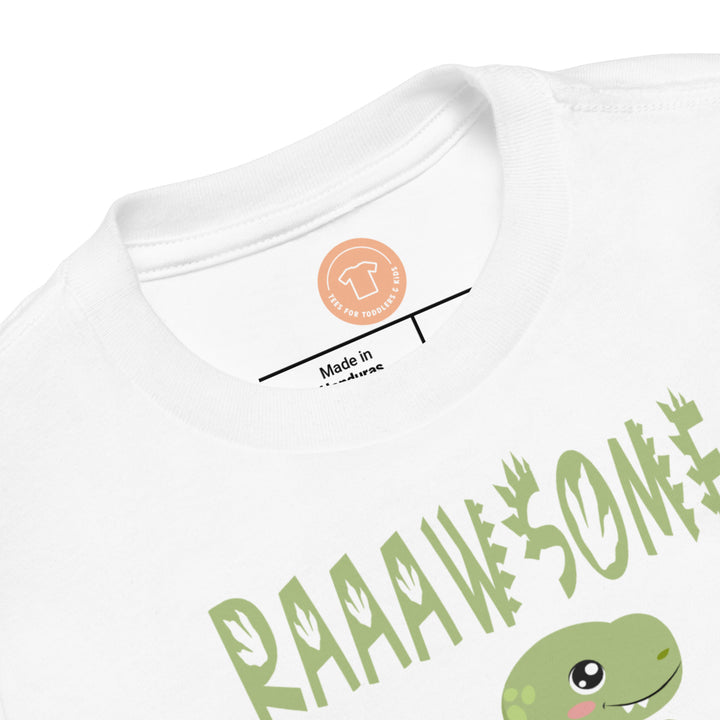 RAAAWSOME. Short sleeve t-shirt for toddler and kids. - TeesForToddlersandKids -  t-shirt - dinos - raaawsome-short-sleeve-t-shirt-for-toddler-and-kids