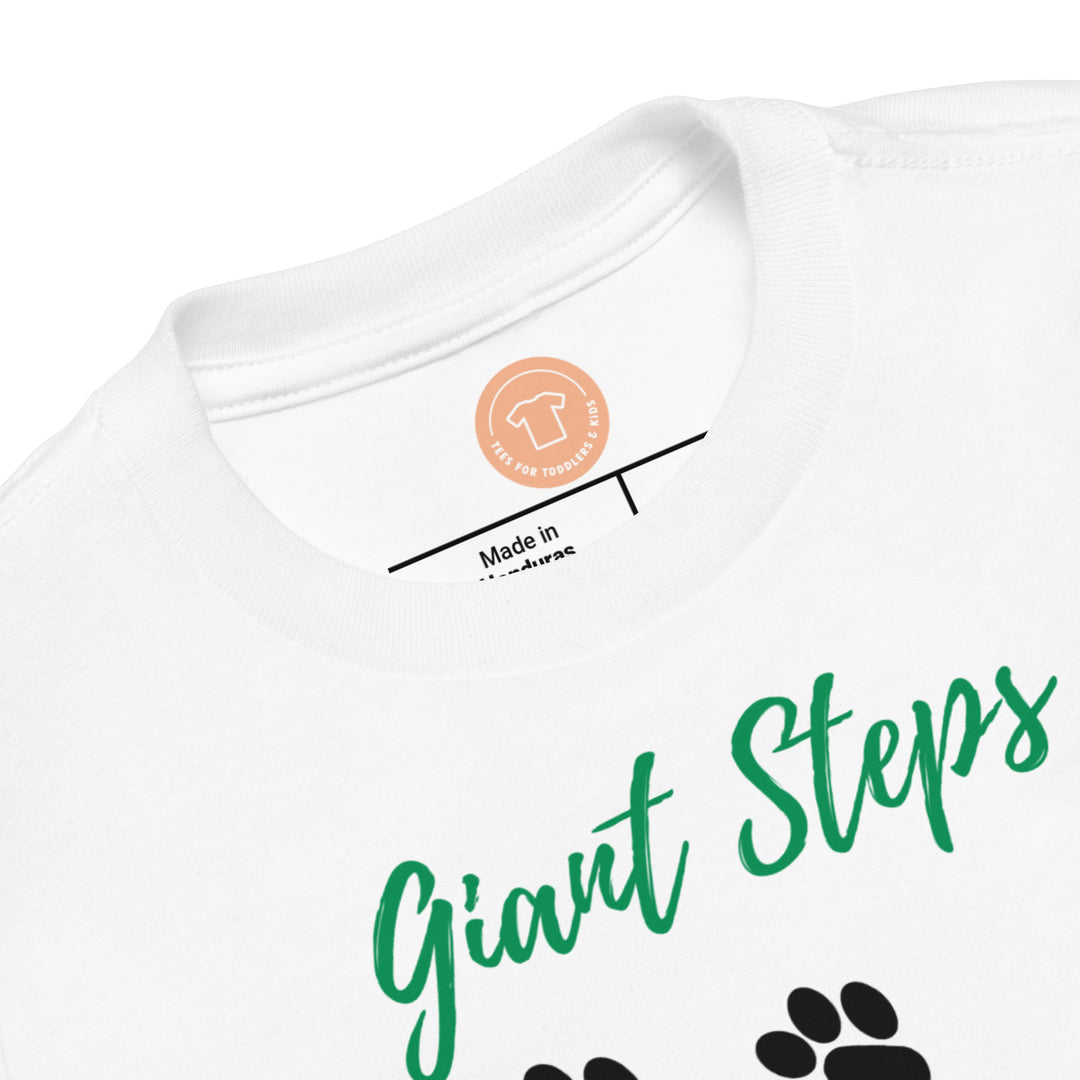 Giant Steps, with paws. Short sleeve t shirt for toddler and kids. - TeesForToddlersandKids -  t-shirt - jazz - giant-steps-in-green-short-sleeve-t-shirt-for-toddler-and-kids-the-jazz-series
